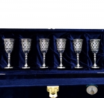 Набор серебряных рюмок для водки или коньяка "Алмазная грань" (6 шт) (объем 1 рюмки 50 мл)