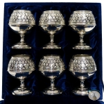 Набор серебряных бокалов для коньяка "Виллис-2" (6 шт) (объем 1 бокала 190 мл)