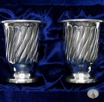 Набор серебряных стопок для водки или коньяка "Византия" (2 шт) (объем 1 стопки 50 мл)