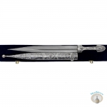 Серебряный кинжал с гравировкой, чернением и лезвием из Кизлярской стали "Одеон-4"
