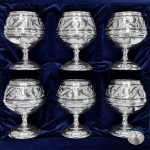 Набор серебряных бокалов для коньяка "Граф-2" (6 шт) (объем 1 бокала 190 мл)