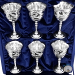 Набор серебряных рюмок для водки или коньяка "Венера-3" (6 шт) (объем 1 рюмки 45 мл)