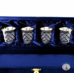 Набор серебряных стопок для водки или коньяка "Иллюзия" (4 шт) (объем 1 стопки 60 мл)