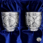 Набор серебряных стаканов "Арктика" (2 шт) (объем 1 стакана 230 мл)
