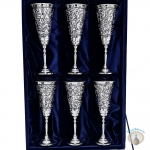 Набор серебряных бокалов "Вернисаж" (6 шт) (объем 1 бокала 180 мл)