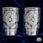 Набор серебряных стаканов "Экзотика-2" (2 шт) (Объем 1 стакана 400 мл)