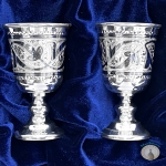 Набор серебряных рюмок для водки или коньяка "Алтай-7" (2 шт) (объем 1 рюмки 55 мл)