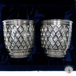 Набор серебряных стаканов "Мозаика" (2 шт) (объем 1 стакана 230 мл)