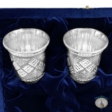 Набор серебряных стопок для водки или коньяка "Алмазная грань-2" (2 шт) (объем 1 стопки 50 мл)
