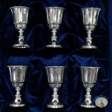 Набор серебряных рюмок для водки или коньяка 925 пробы "Белоснежка" (6 шт) (объем 1 рюмки 45 мл)