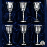 Набор серебряных рюмок для водки или коньяка 925 пробы "Белоснежка-3" (6 шт)