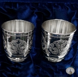 Набор серебряных стаканов "Орнамент" (2 шт)