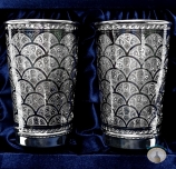  Набор серебряных стаканов "Бриз" (2 шт) (объем 1 стакана 330 мл)