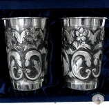 Набор серебряных стаканов "Кардинал" (2 шт) (объем 1 стакана 310 мл)