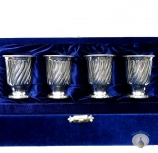 Набор серебряных стопок для водки или коньяка "Византия" (4 шт) (объем 1 стопки 50 мл)