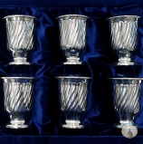Набор серебряных стопок для водки или коньяка "Византия" (6 шт) (объем 1 стопки 50 мл)
