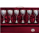 Набор серебряных бокалов "Эдельвейс" (6 шт) (объем 1 бокала 260 мл)