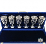 Набор серебряных бокалов "Людовик" (6 шт) (объем 1 бокала 310 мл)