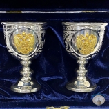 Набор серебряных рюмок для водки или коньяка "Символ" (2 шт) (объем 1 рюмки 45 мл)