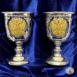 Набор серебряных рюмок для водки или коньяка "Символ-2" (2 шт) (объем 1 рюмки 55 мл)