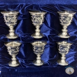 Набор серебряных рюмок для водки или коньяка "Элегия" (6 шт) (объем 1 рюмки 30 мл)