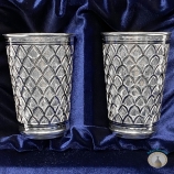 Набор серебряных стаканов "Мозаика-2" (2 шт) объем 250 мл)