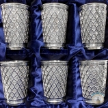Набор серебряных стаканов "Мозаика-2" (6 шт) объем 250 мл)