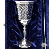 Серебряная рюмка для водки или коньяка "Алмазная грань-2" (объем 50 мл)