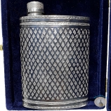 Серебряная фляжка (фляга) двусторонняя "Прибой-2" (объем 150 мл)