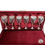 Набор серебряных бокалов "Бригантина-2" (6 шт) (объем 1 бокала 260 мл)