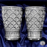 Набор серебряных стаканов "Фантазия" (2 шт) (объем 1 стакана 330 мл)
