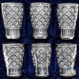 Набор серебряных стаканов "Фантазия" (6 шт) (объем 1 стакана 330 мл)