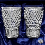 Набор серебряных стаканов "Фантазия-2" (2 шт) (объем 1 стакана 330 мл)