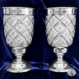 Набор серебряных стаканов "Белая ночь-2" (2 шт) (объем 1 стакана 310 мл)