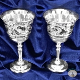 Набор серебряных рюмок для водки или коньяка "Венера-3" (2 шт) (объем 1 рюмки 45 мл)