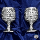 Набор серебряных бокалов для коньяка или бренди "Граф-4" (2 шт) (объем 1 бокала 120 мл)