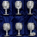 Набор серебряных бокалов для коньяка или бренди "Граф-4" (6 шт) (объем 1 бокала 120 мл)