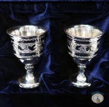 Набор серебряных рюмок для водки или коньяка "Идилия-2" (2 шт) (объем 1 рюмки 30 мл)