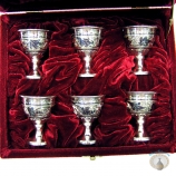 Набор серебряных рюмок для водки или коньяка "Идилия" (6 шт) (объем 1 рюмки 45 мл)