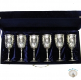 Набор серебряных бокалов с гербом России "Султан" (6 шт) (объем 1 бокала 310 мл)