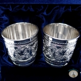 Набор серебряных стаканов "Кубачи-2" (2 шт) (объем 1 стакана 250 мл)