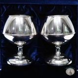 Набор серебряных бокалов для коньяка "Граф-3" (2 шт) (объем 1 бокала 180 мл)