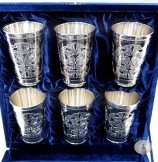 Набор серебряных стаканов "Кристалл" (6 шт) (объем 1 стакана 220 мл)