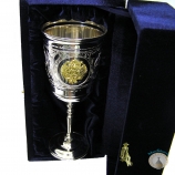 Серебряный бокал с позолоченным гербом России "Патриарх" (объем 1 бокала 310 мл)
