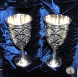 Набор серебряных рюмок для водки или коньяка "Чешуя-4" (2 шт)