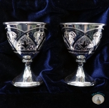 Набор серебряных рюмок для водки или коньяка "Встреча" (2 шт) (объем 1 рюмки 45 мл)