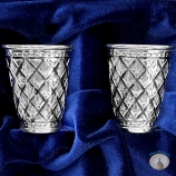Набор серебряных стопок для водки или коньяка "Ромб-3" (2 шт) (объем 1 стопки 50 мл)