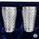 Набор серебряных стаканов "Фантазия-5" (2 шт) (объем 1 стакана 330 мл)