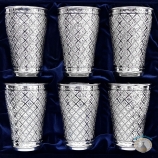 Набор серебряных стаканов "Фантазия-5" (6 шт) (объем 1 стакана 330 мл)