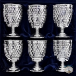 Набор серебряных бокалов "Герань-3" (6 шт) (объем 1 бокала 250 мл)